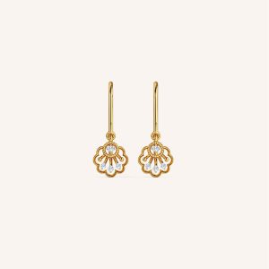 Flower Evil Eye Diamond Chain Earring
