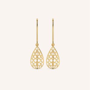 Caratglitz Designer Gold And Diamond Earring